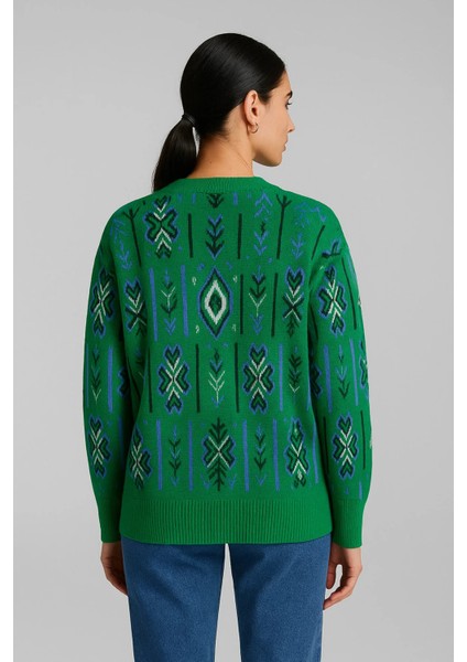 Triko Oversize Etnik Desenli Hırka fırsatları