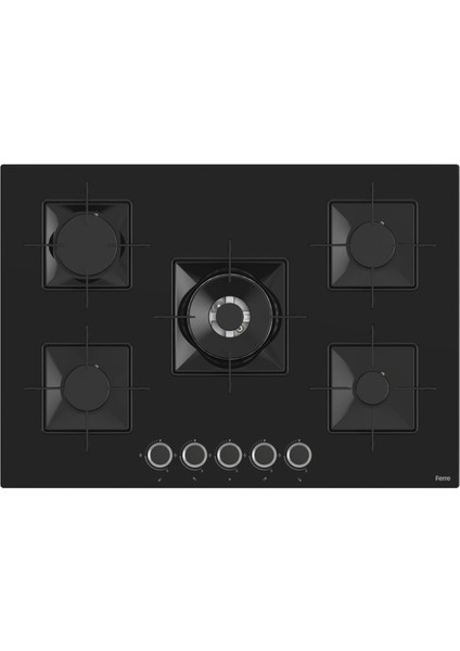 Flowart Turbolu 5 Gözlü Amörtisörlü Silenart Siyah Cam Ankastre Set QBL62CS - SS035 - D080SA modelleri