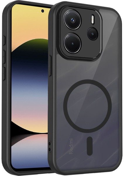 Xiaomi Redmi Note 14 4g Kılıf, Manyetik Yarı Saydam Mat Darbeye Dayanıklı ve Parmak Izi Önleyici Koruyucu Kılıf-Siyah (Yurt Dışından)