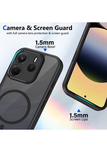 Xiaomi Redmi Note 14 4g Kılıf, Manyetik Yarı Saydam Mat Darbeye Dayanıklı ve Parmak Izi Önleyici Koruyucu Kılıf-Siyah (Yurt Dışından) fiyatları