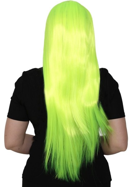 Uzun Kahküllü Fiber Sentetik Peruk / Neon Sarı fırsatları