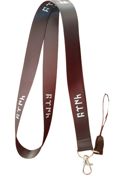 Siyah Göktürk Türkçü Boyun Askı Ipi ve Telefon Askısı + Kartlık