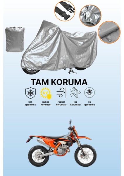 Gri Ktm 250 Exc-F Uyumlu Motosiklet Brandası, Koruyucu Örtü, Motor Branda