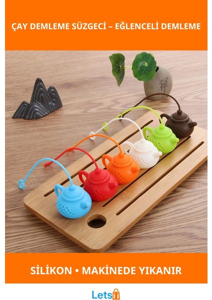 Çaydanlık Tasarımlı 100% Gıda Sınıfı Silikon Çay Demleme Süzgeci