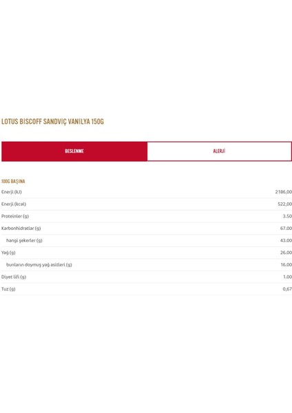 Biscoff Vanilya Kremalı Sandviç Bisküvi 150 gr x 3 Adet fırsatları