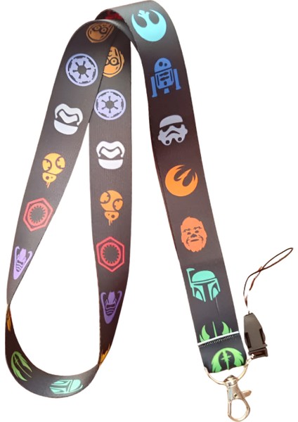 Star Wars Desenli Boyun Askı Ipi ve Telefon Askısı + Kartlık