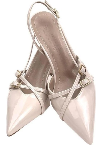 Mayra Yeni Sezon 7 cm Topuklu Ayakkabı Bej