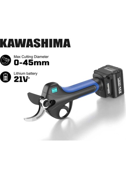 Profesyonel 21V 4AH Çift Akülü 45MM Şarjlı Budama Makası