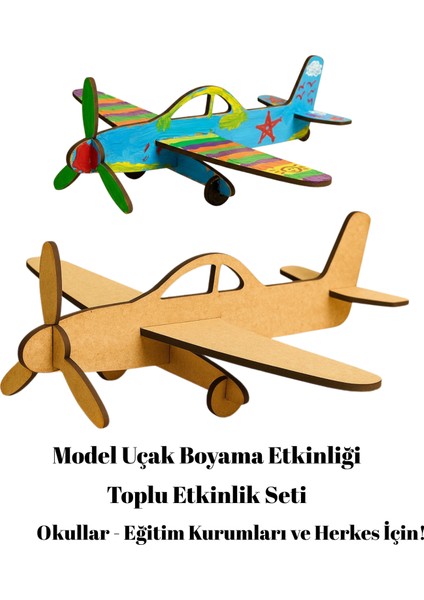 Uçak Boyama Etkinlik - Model Uçak Tasarım Set - Sınıf, Kreş, Anokulu Etkinlik - 5'li Set modelleri