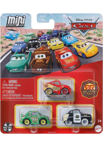 - Üçlü Mini Racers - Chick Hicks & Lightning Mcqueen & Sheriff