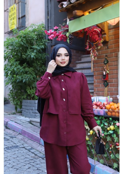 Sedef Düğmeli Süet Takım fırsatları