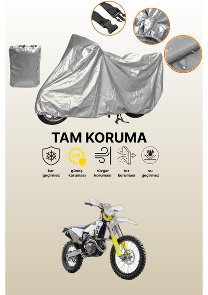 Gri Husqvarna Fe 501 Uyumlu Motosiklet Brandası, Koruyucu Örtü, Motor Branda