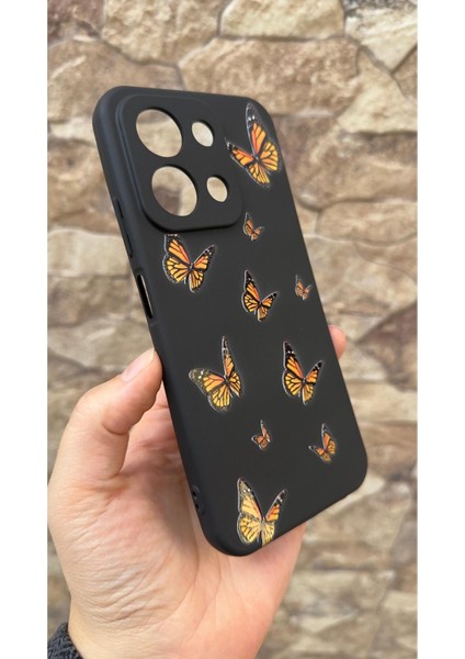 Redmi 15C Uyumlu Turuncu Kelebek Desenli Silikon Darbe Emici Klasik Korumalı Rubber Kılıf fırsatları