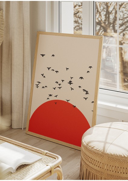 Sunset Quartet (Gün Batımı Dörtlüsü) Çerçeve Görünümlü Dekoratif 4'lü Set Mdf Tablo fırsatları