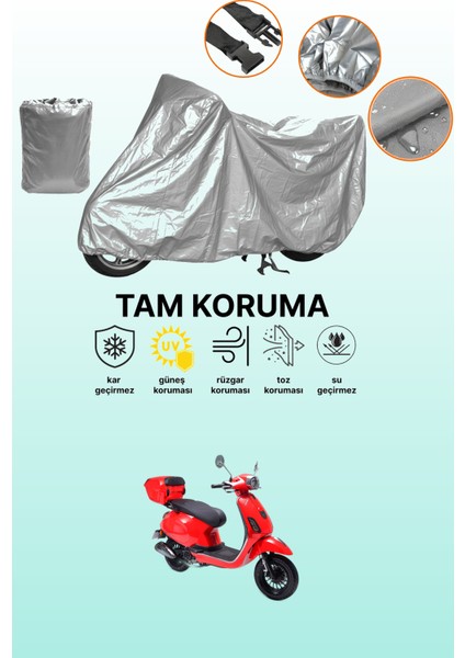 Gri Rks Azure 50 Uyumlu Motosiklet Brandası, Koruyucu Örtü, Motor Branda