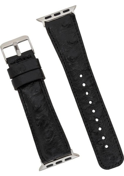 Apple Watch Uyumlu Deri Kordon 42-44-45MM De5 Siyah fırsatları