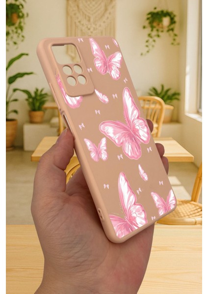 Redmi Note 11 Pro/note 12 Pro 4g Pembe Kelebek Desenli Silikon Darbe Emici Korumalı Rubber Kılıf modelleri