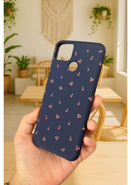 Realme C25 -Mini Kiraz Desenli Silikon Darbe Emici Klasik Korumalı Rubber Kılıf modelleri