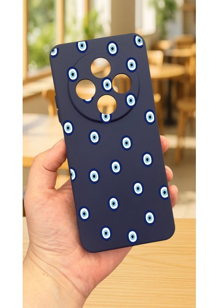 Redmi 14C -Nazar Boncuk Desenli Silikon Darbe Emici Klasik Korumalı Rubber Kılıf