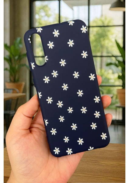 Samsung Galaxy A50 Uyumlu Mini Papatya Desenli Silikon Darbe Emici Klasik Korumalı Rubber Kılıf