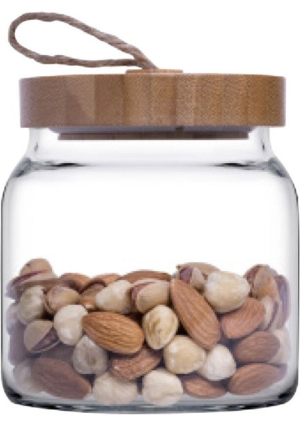 Woody Bambu Kapaklı Kavanoz 575 cc 3 Adet