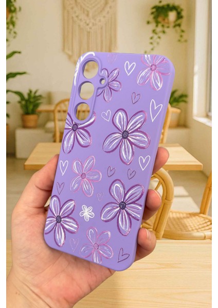 Samsung Galaxy A55 -Çiçek Desenli Silikon Darbe Emici Klasik Korumalı Rubber Kılıf modelleri