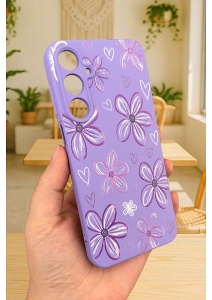 Samsung Galaxy A55 -Çiçek Desenli Silikon Darbe Emici Klasik Korumalı Rubber Kılıf fırsatları
