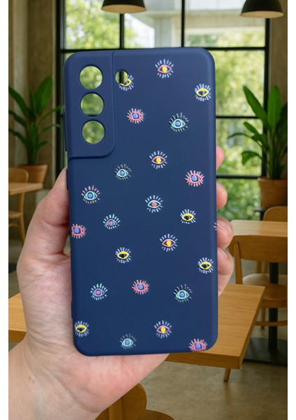 Samsung Galaxy S21 Fe - Mini Evıl Eye Desenli Silikon Darbe Emici Klasik Korumalı Rubber Kılıf fiyatları