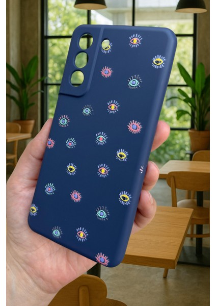 Samsung Galaxy S21 Fe - Mini Evıl Eye Desenli Silikon Darbe Emici Klasik Korumalı Rubber Kılıf fırsatları