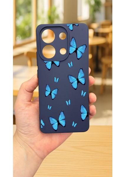 Xiaomi Redmi Note 13 Pro 4g Mavi Kelebek Desenli Silikon Darbe Emici Klasik Korumalı Rubber Kılıf fırsatları