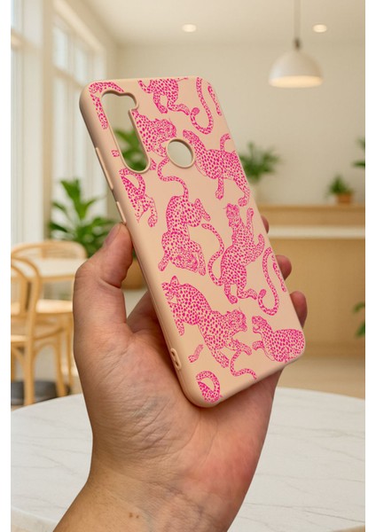 Xiaomi Redmi Note 8 Pembe Leopar Desenli Silikon Darbe Emici Klasik Korumalı Rubber Kılıf modelleri