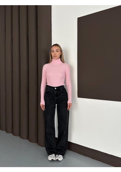 Unisex Pamuklu Balıkçı Yaka Boğazlı Kazak 6'lı Set - Siyah Beyaz Bej Saks Gri Pembe fiyatları