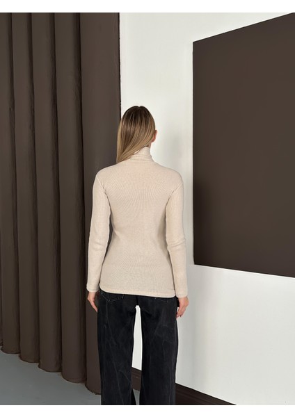 Unisex Pamuklu Balıkçı Yaka Boğazlı Kazak 6'lı Set - Siyah Beyaz Bej Saks Gri Pembe