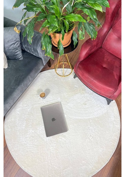 Krem Yuvarlak Kaymaz Taban Halı Yıkanabilir Dekoratif Peluş Halı fiyatları