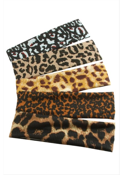 Leopar Desenli Saç Bandı 6 cm