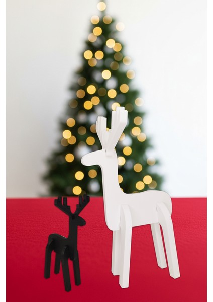 Yılbaşı Ikili Geyik (Deer) Figür Süsü Dekoratif Obje