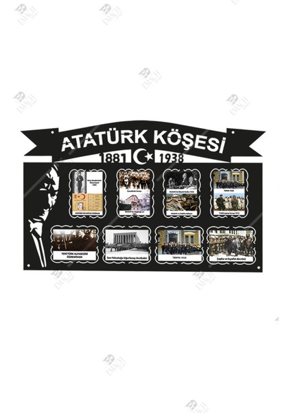 Atatürk Köşesi Büyük Boy Ahşap Fotoğraflar Dahildir 120 x 73