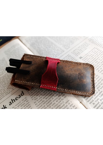 Crazy Hors Hakiki Deri El Emeği Özel Kalemleriniz Için Kalemlik Kalem Kutu 27 cm 6 cm MD19 fiyatları