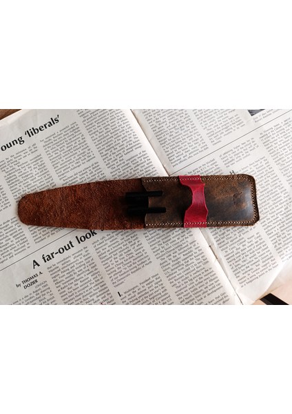 Crazy Hors Hakiki Deri El Emeği Özel Kalemleriniz Için Kalemlik Kalem Kutu 27 cm 6 cm MD19 fırsatları