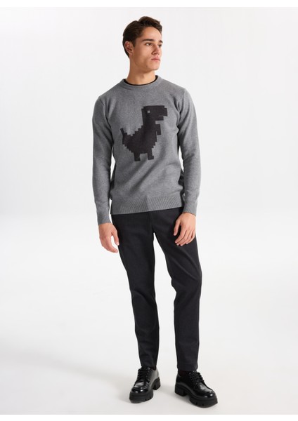 Gmg Fırenze Bisiklet Yaka Regular Fit Gri Erkek Kazak GU25MFW04014 fiyatları