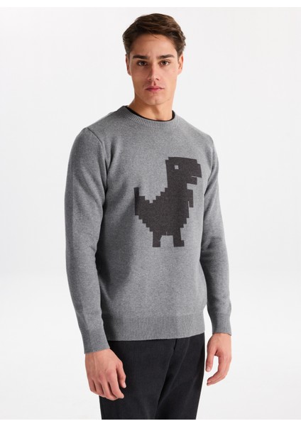 Gmg Fırenze Bisiklet Yaka Regular Fit Gri Erkek Kazak GU25MFW04014 modelleri