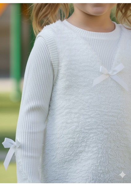 kışlık Fuzzy/peluş Gövdeli Fitilli Kollu Süveter Görünümlü Kız Çocuk Sweat Bluz fiyatları