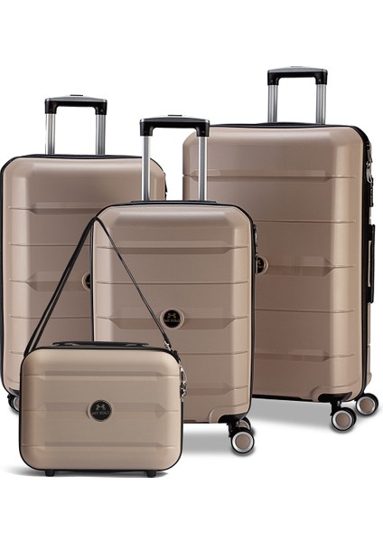 My-Pp 4'lü Tekerlekli Kırılmaz Set Valiz Polipropilen Süper Esnek Kırılmaz Tekerlekli Valiz Bavul Seyaha Valiz Seti