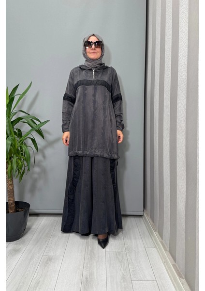 Ipek Tunik Pantolon Takım Gri 38034