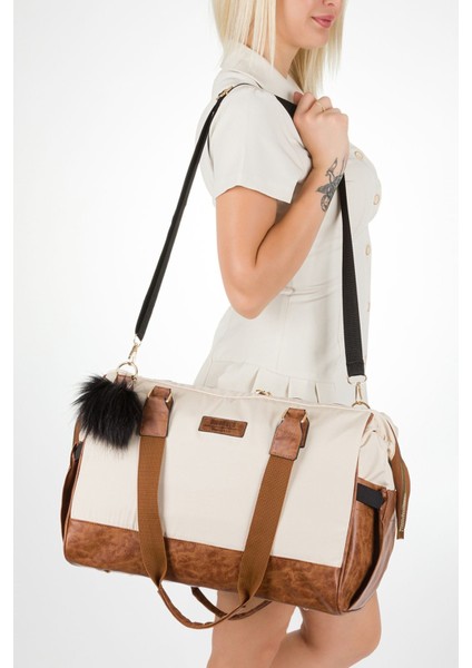 Bondit Hafif Kumaş Alaçatı Modeli Anne Bebek Çantası Bebek Bakım Çantası