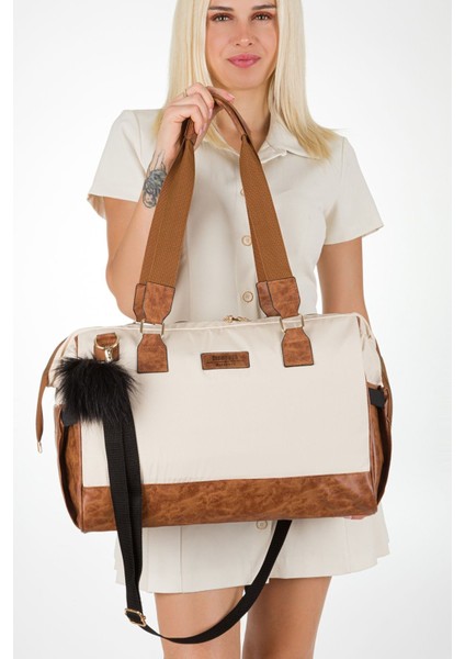 Bondit Hafif Kumaş Alaçatı Modeli Anne Bebek Çantası Bebek Bakım Çantası modelleri