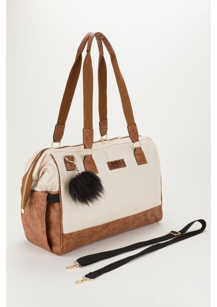 Bondit Hafif Kumaş Alaçatı Modeli Anne Bebek Çantası Bebek Bakım Çantası