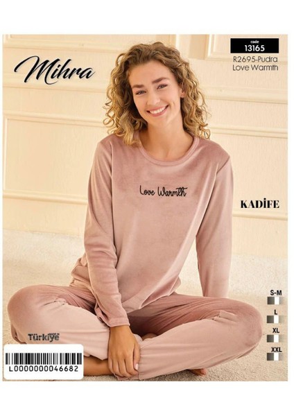 Mihra 13165 Kadın Kadife Uzun Kol Pijama Takımı