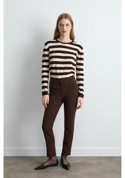 5 Cep Kanvas Pantolon - Kahverengi