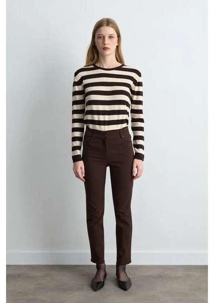 5 Cep Kanvas Pantolon - Kahverengi modelleri